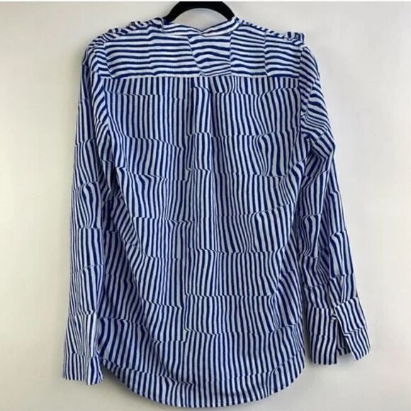 Banana Republic Striped Ruffle Tie Neck Blouse - Picture 10 of 13